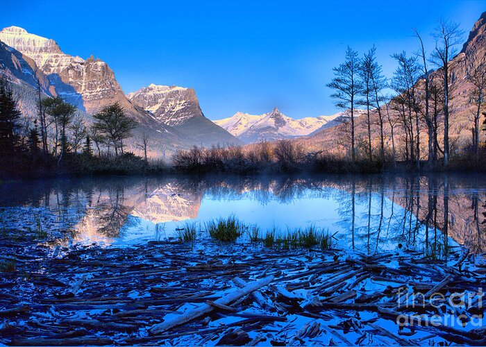 St Mary Greeting Card featuring the photograph St Mary Driftwood Pond Reflections by Adam Jewell