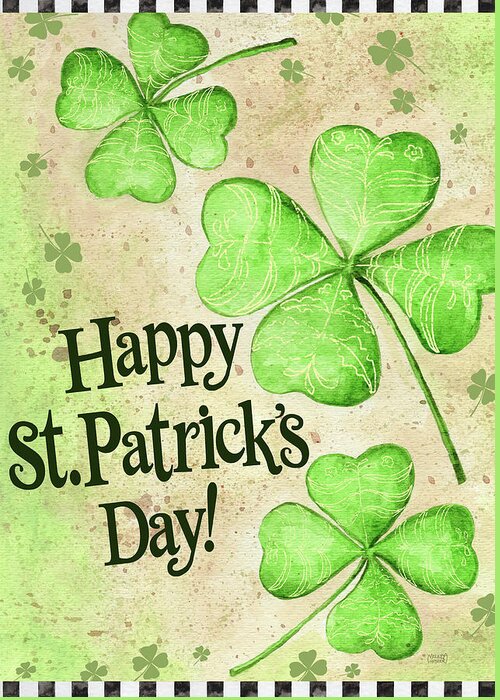 St. Patrick's Day Clover Greeting Card featuring the painting St. Patrick's Day Clover by Melinda Hipsher