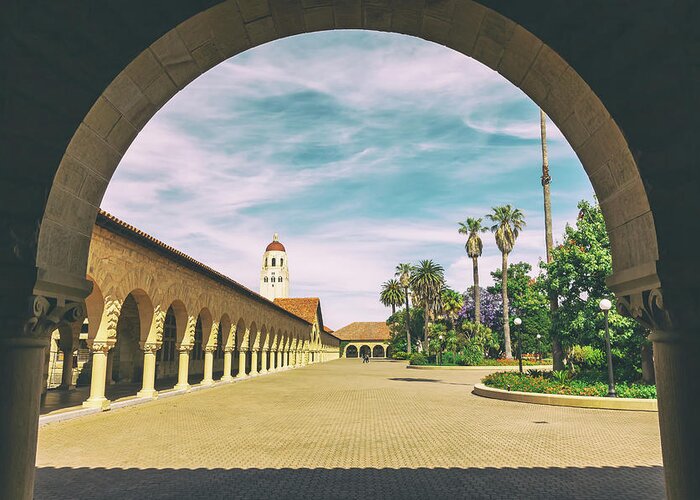 Architectures Greeting Card featuring the photograph Stanford University Campus 2 by Jonathan Nguyen