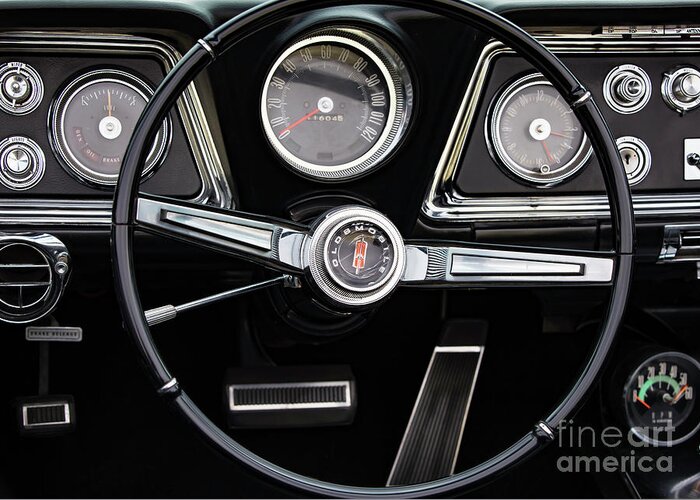 Oldsmobile Greeting Card featuring the photograph Starfire Steering and Dash by Dennis Hedberg