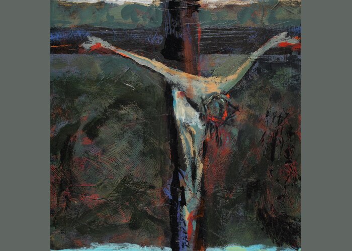 Jen Norton Greeting Card featuring the painting Station 12 Jesus Dies on the Cross by Jen Norton
