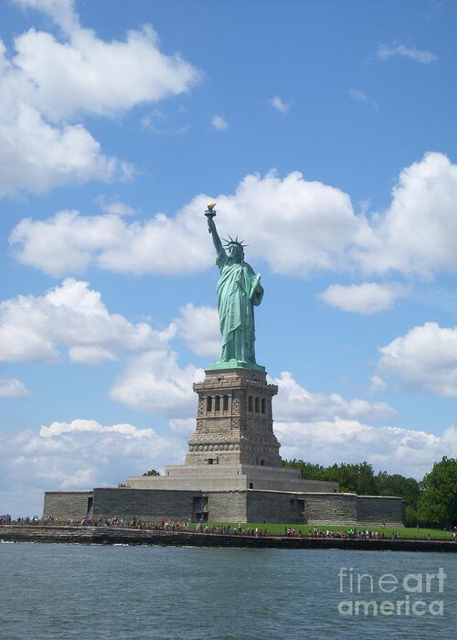 Statue Of Liberty Greeting Card featuring the photograph Statue Of Liberty by Barbra Telfer