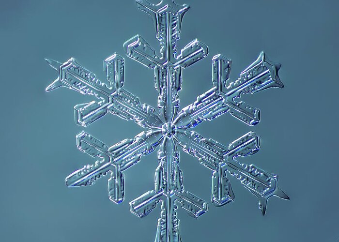 Nature Greeting Card featuring the digital art Stellar Dendrite Snowflake 001.2.16.2014 by Print Collection