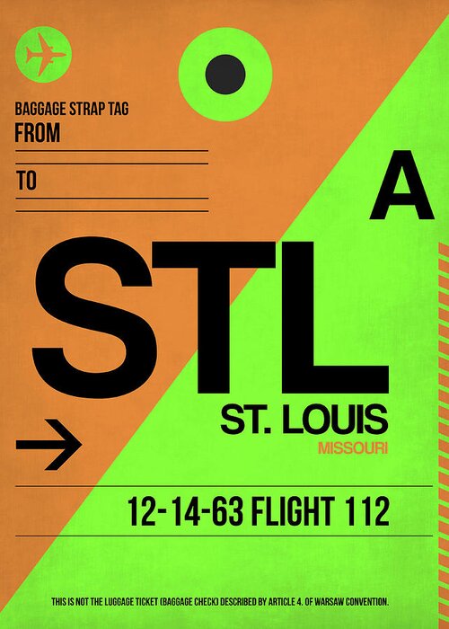 STL St. Louis Luggage Tag I Greeting Card by Naxart Studio