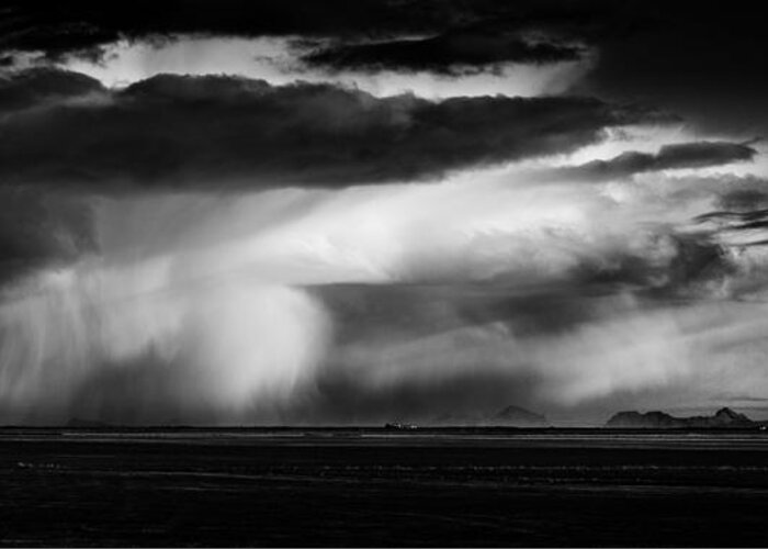 Sky Greeting Card featuring the photograph Storm Over Westmannayer Islands by Peter Svoboda