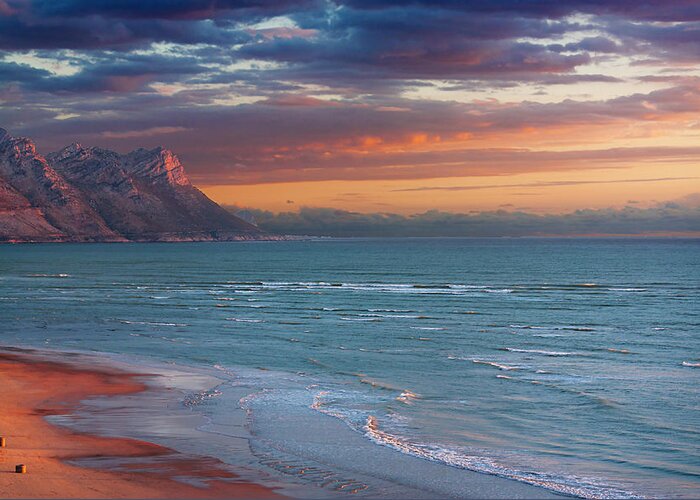 Water's Edge Greeting Card featuring the photograph Strand Beach At Sunset by Jesus Villalba