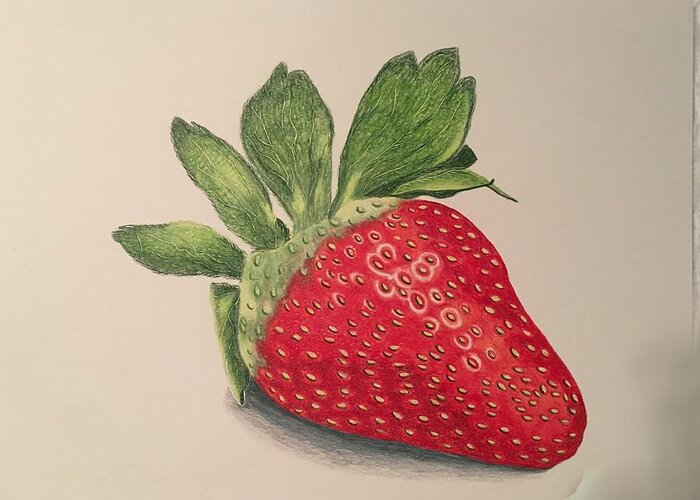 Fruit Greeting Card featuring the drawing Strawberry by Colette Lee