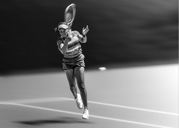 Tennis Greeting Card featuring the photograph Strike by Irene Yu Wu