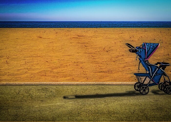 Photography Greeting Card featuring the photograph Stroller at The Beach by Paul Wear