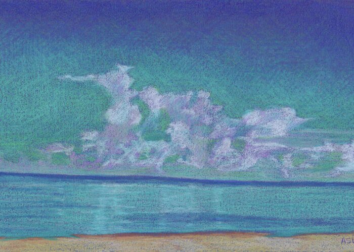 Florida Greeting Card featuring the drawing Stunning Clouds at Vanderbilt Beach by Anne Katzeff
