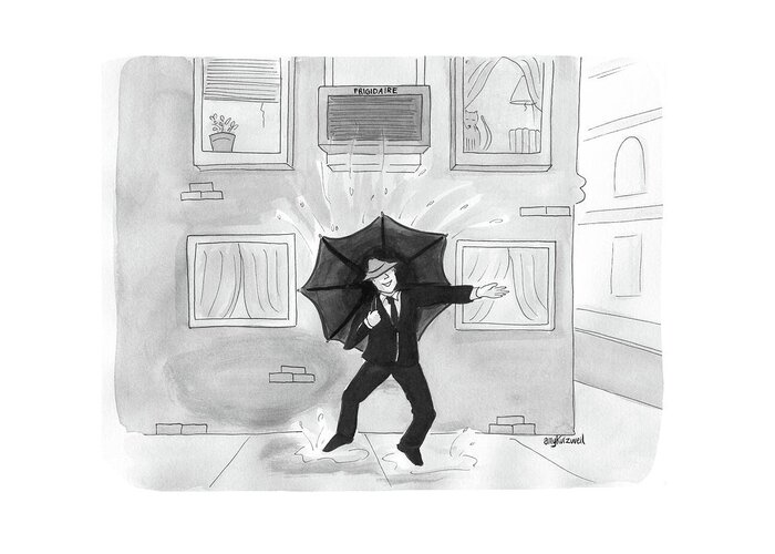 Captionless Greeting Card featuring the drawing Summer Rain by Amy Kurzweil