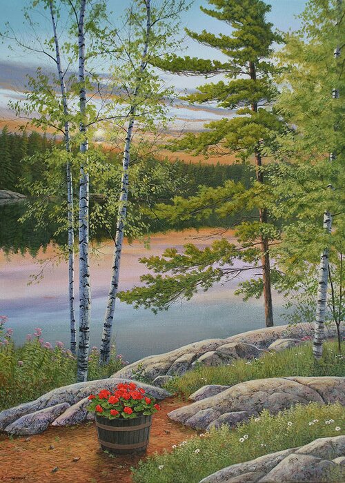 Summer Greeting Card featuring the painting Summer Retreat by Jake Vandenbrink