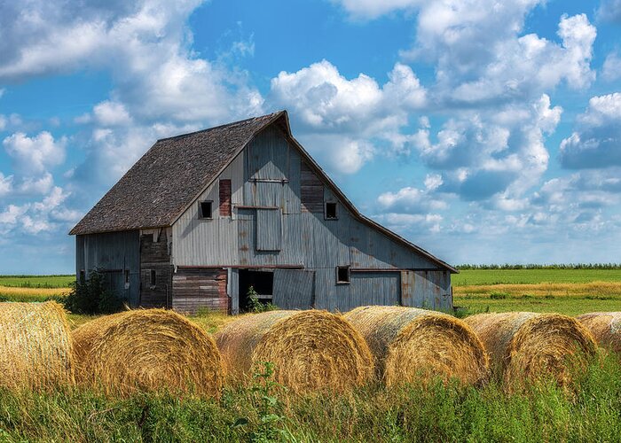 Hay Bales Greeting Card featuring the photograph Summertime in Kansas by Darren White