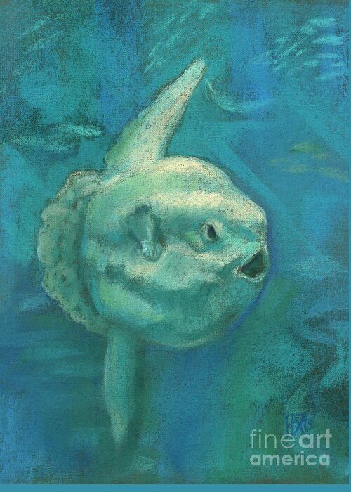 Ocean Creatures Greeting Card featuring the painting Sunfish, Sun Fish, Mola Mola by Julia Khoroshikh