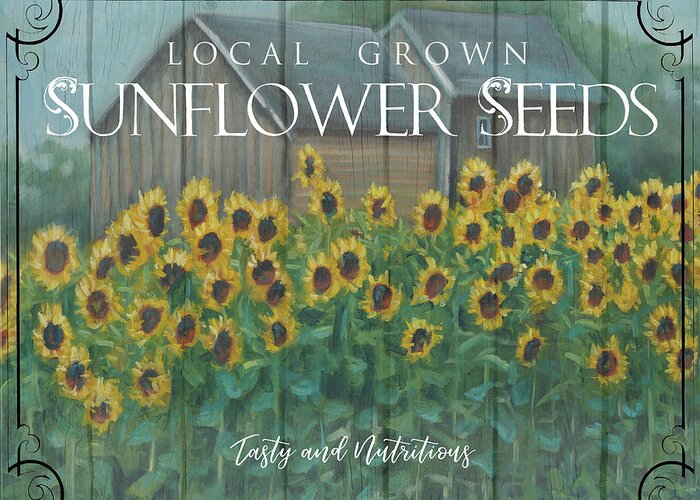 Sunflower Seeds Greeting Card featuring the painting Sunflower Seeds by Marnie Bourque