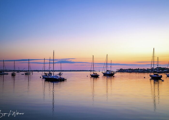 Sunrise Greeting Card featuring the photograph Sunrise on the Bay by Bryan Williams