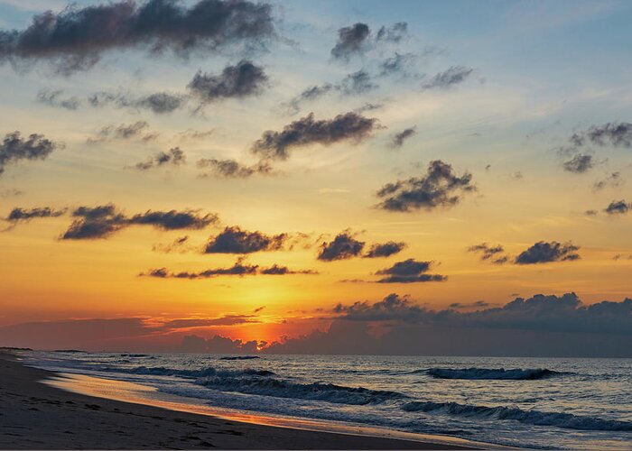 Sunrise Greeting Card featuring the photograph Sunrise over the Atlantic by Liz Albro