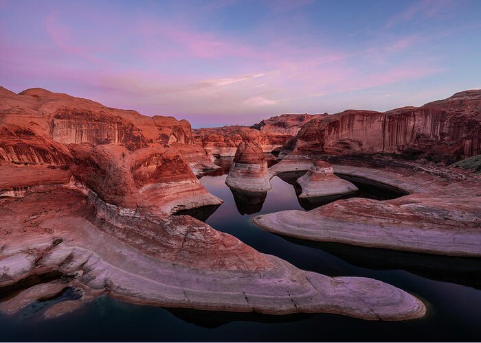 Reflection Canyon Greeting Card featuring the photograph Sunset at Reflection Canyon by Philip Cho