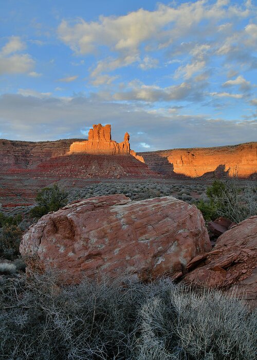 Valley Of The Gods Greeting Card featuring the photograph Sunset on Valley of the Gods Buttes by Ray Mathis