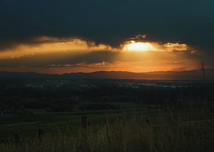 Clouds Greeting Card featuring the photograph Sunset over Bozeman by Nisah Cheatham
