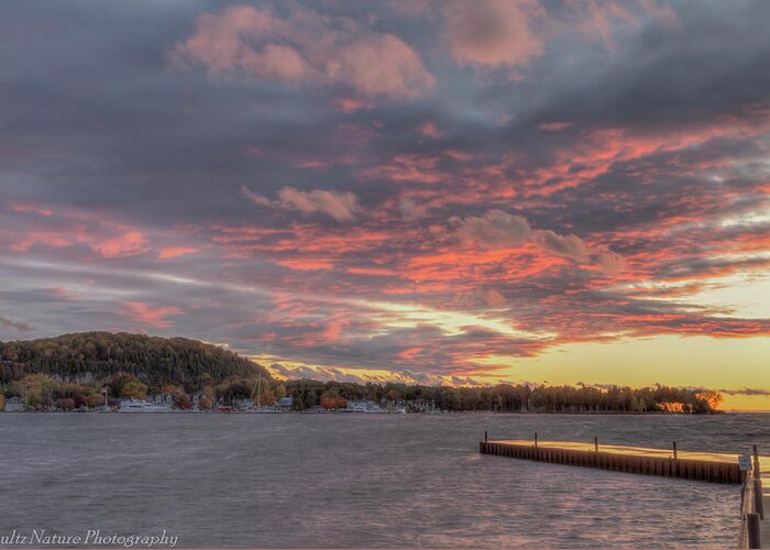 Door County Greeting Card featuring the photograph Sunset over Fish Creek by Paul Schultz