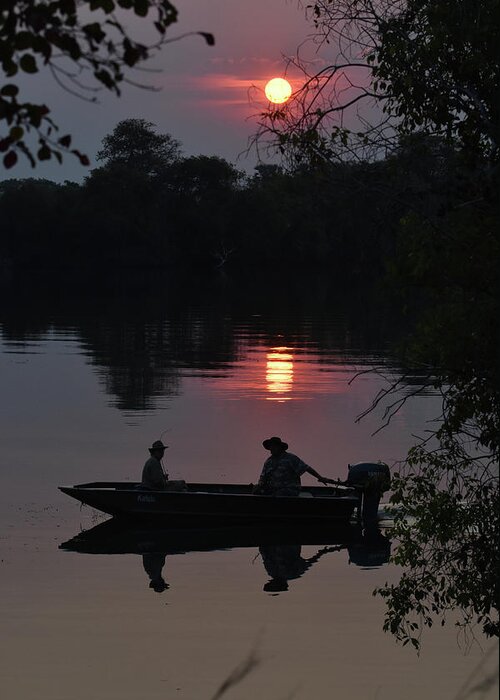 River Greeting Card featuring the photograph Sunset Over the Kafue River by Ben Foster