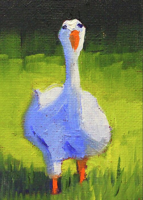 White Goose Greeting Card featuring the painting Sunshine Goose by Nancy Merkle