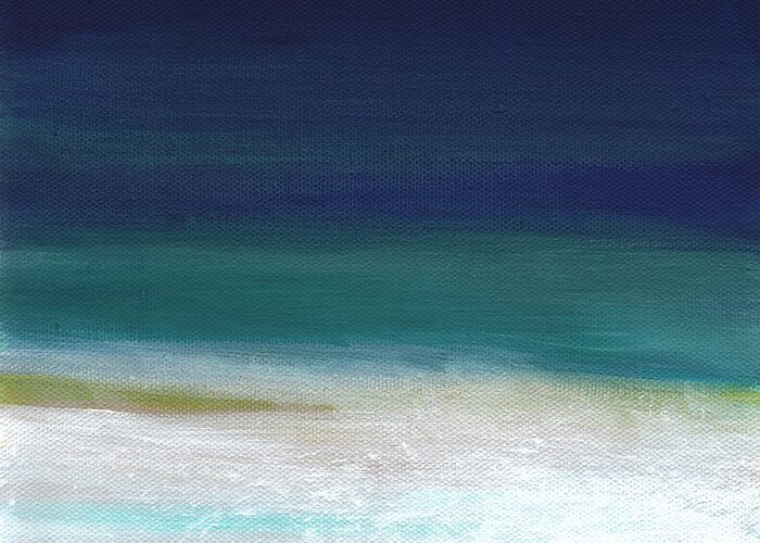 Abstract Greeting Card featuring the painting Surf and Sky- abstract beach painting by Linda Woods