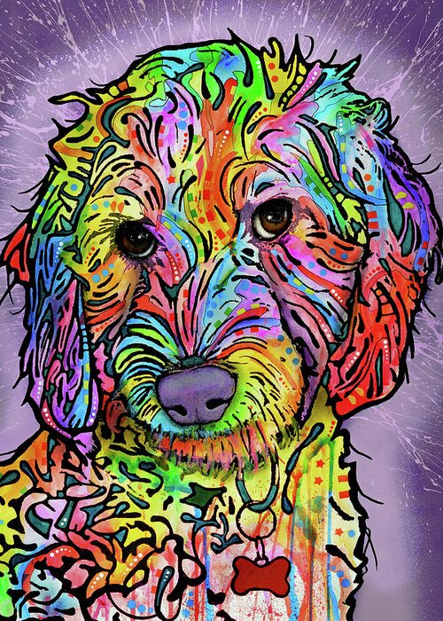 Sweet Poodle Greeting Card featuring the mixed media Sweet Poodle by Dean Russo