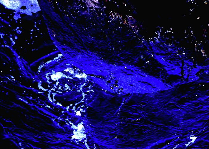 Blue Greeting Card featuring the digital art Swirling Water by Cliff Wilson