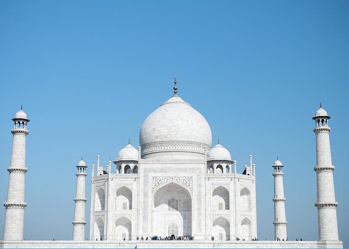 Built Structure Greeting Card featuring the photograph Taj Mahal In Agra, India by Code6d