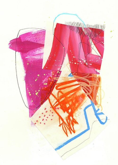 Abstract Art Greeting Card featuring the painting Tangle in Pink by Jane Davies