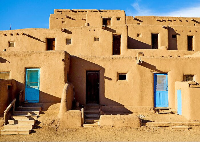 Taos Greeting Card featuring the photograph Taos Pueblo Study 9 by Robert Meyers-Lussier