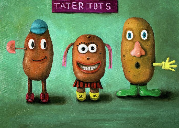 Tatter Tots Greeting Card featuring the painting Tatter Tots by Leah Saulnier