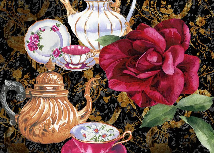 Tea Time 3 Greeting Card featuring the digital art Tea Time 3 by Bill Jackson