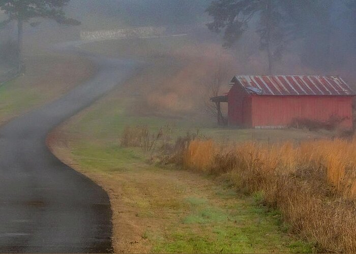 Rural Greeting Card featuring the photograph Tennessee Foggy Morn by Marcy Wielfaert