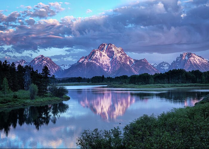 Scenic Landscape Greeting Card featuring the photograph Teton Oxbow Morning 9087 by Harriet Feagin