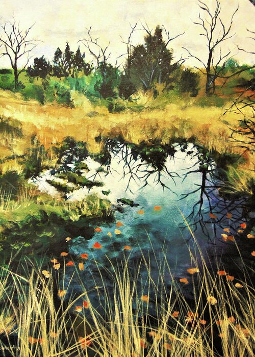 Landscape Greeting Card featuring the painting Texas Mudhole by Jason Reinhardt