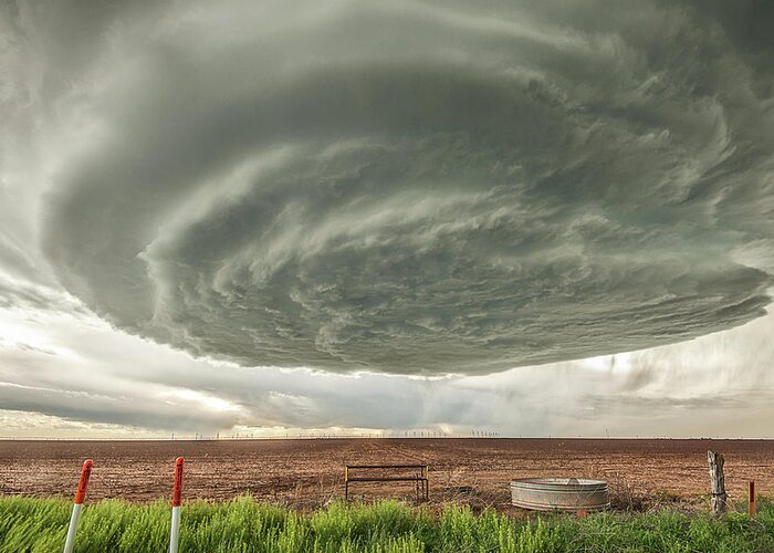 Sky Greeting Card featuring the photograph Texas Panhandle Wall Cloud by Scott Cordell