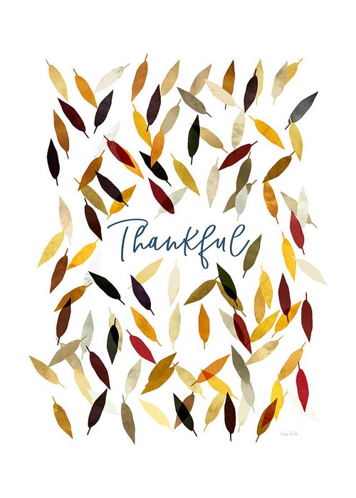 Gratitude Greeting Card featuring the digital art Thankful Leaves- Art by Linda Woods by Linda Woods