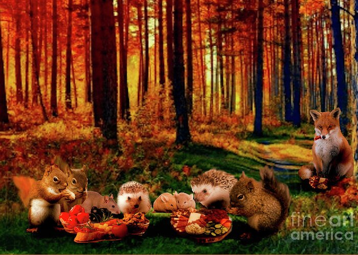 Fall Greeting Card featuring the digital art Thanksgiving Gift by Scarlett Royale