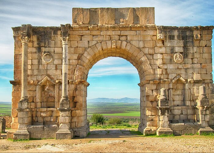 Volubilis Greeting Card featuring the photograph The Arch by Jessica Levant