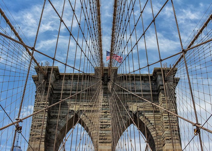 Brooklyn Bridge Greeting Card featuring the photograph The Brooklyn Bridge by Robert Bellomy