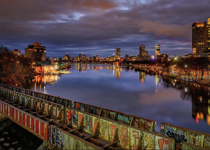 Boston Greeting Card featuring the photograph The Charles River at Dawn by Kristen Wilkinson
