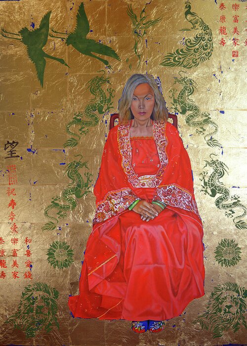 Chineseart Greeting Card featuring the painting The Chinese Empress by Thu Nguyen