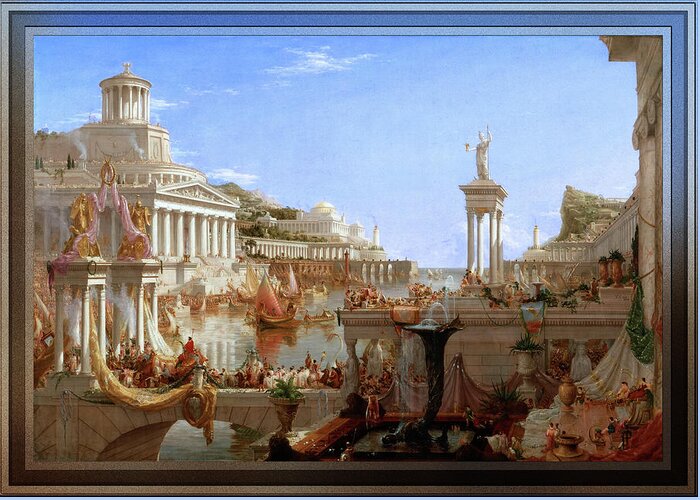 The Consummation Of Empire Greeting Card featuring the painting The Consummation of Empire by Thomas Cole by Rolando Burbon