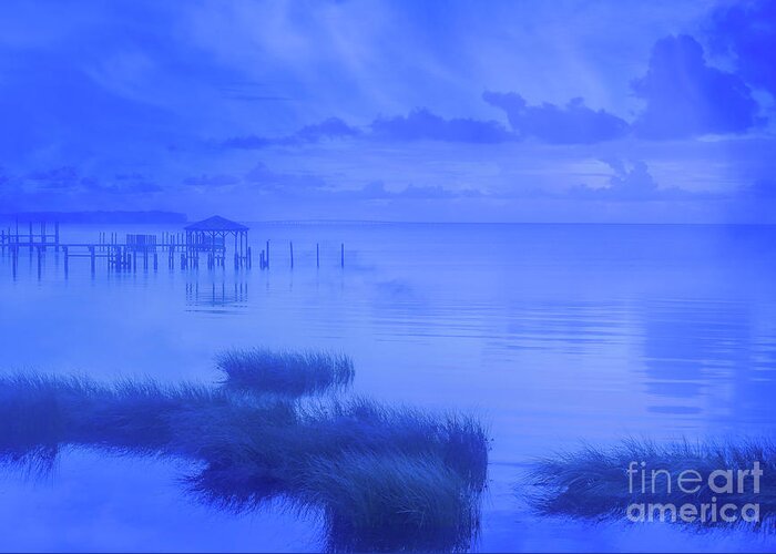 The Deep Blue Seascape Greeting Card featuring the digital art The Deep Blue Seascape by Randy Steele