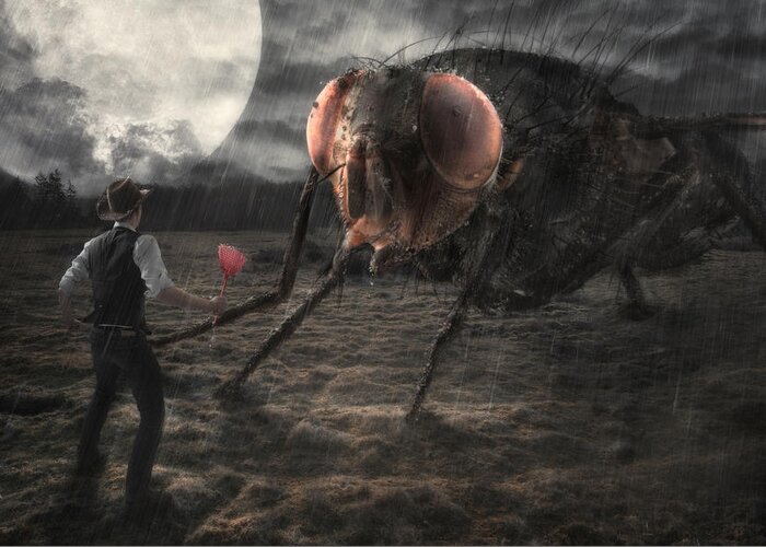 Bug Greeting Card featuring the photograph The Duel by Christophe Kiciak
