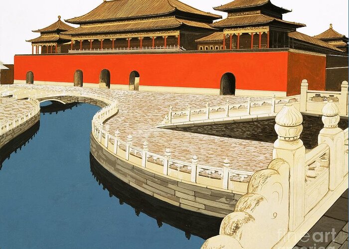China Greeting Card featuring the painting The Forbidden City by English School