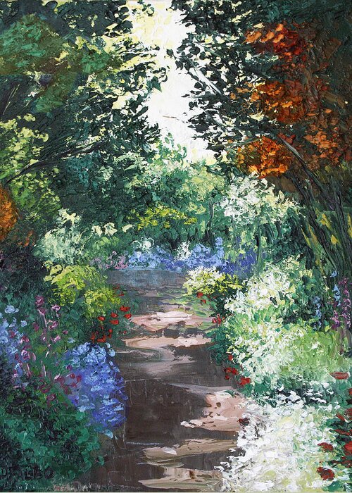 Impressionist Greeting Card featuring the painting The Garden by Anthony Falbo